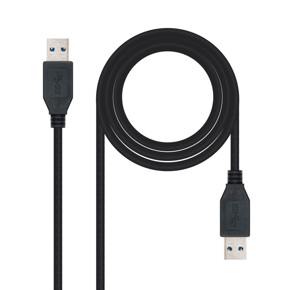 CABLE USB 3.0 TIPO AM-AM NEGRO 1.0 M NANOCABLE 10.01.1001-BK