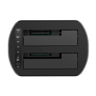 DOCKING DOBLE BAHIA SATA 2.5 3.5 USB 3.0 3.1 GEN1 CLONE NEGRO AISENS ASDS-D03B