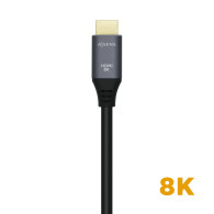 CABLE HDMI V2.1 8K 60HZ 48GBPS AM-AM GRIS NEGRO 3.0M AISENS A150-0429