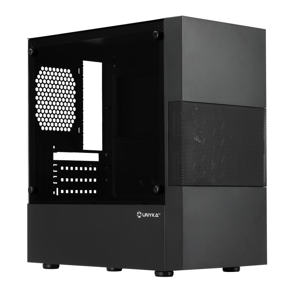 CAJA MICRO-ATX SEMITORRE UNYKA AERO C25(FUENTE500W) 2USB3.0 1USB2.0 NEGRO 52125