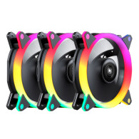 VENTILADOR CAJA ADICIONAL 12X12 UNYKA 3x120mm GAMING CANDY 30ARGB RING LED 51801