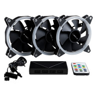 VENTILADOR CAJA ADICIONAL 12X12 UNYKA 3x120mm GAMING CANDY 30ARGB RING LED 51801