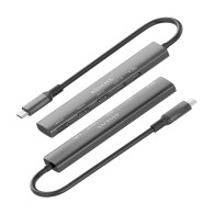 DOCK AISENS 5 EN 1 USB-C A 1HDMI 2USB-A 1USB-C 1USB-C PD GRIS 15CM ASUC-5P022-GR