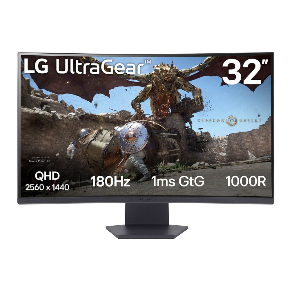 MONITOR GAMING 31.5" CURVO LG ULTRAGEAR32GS60QC-B QHD 1MS 180HZ IPS NEGRO