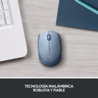 RATON LOGITECH INALAMBRICO M171 USB GRIS-AZULADO 910-006866