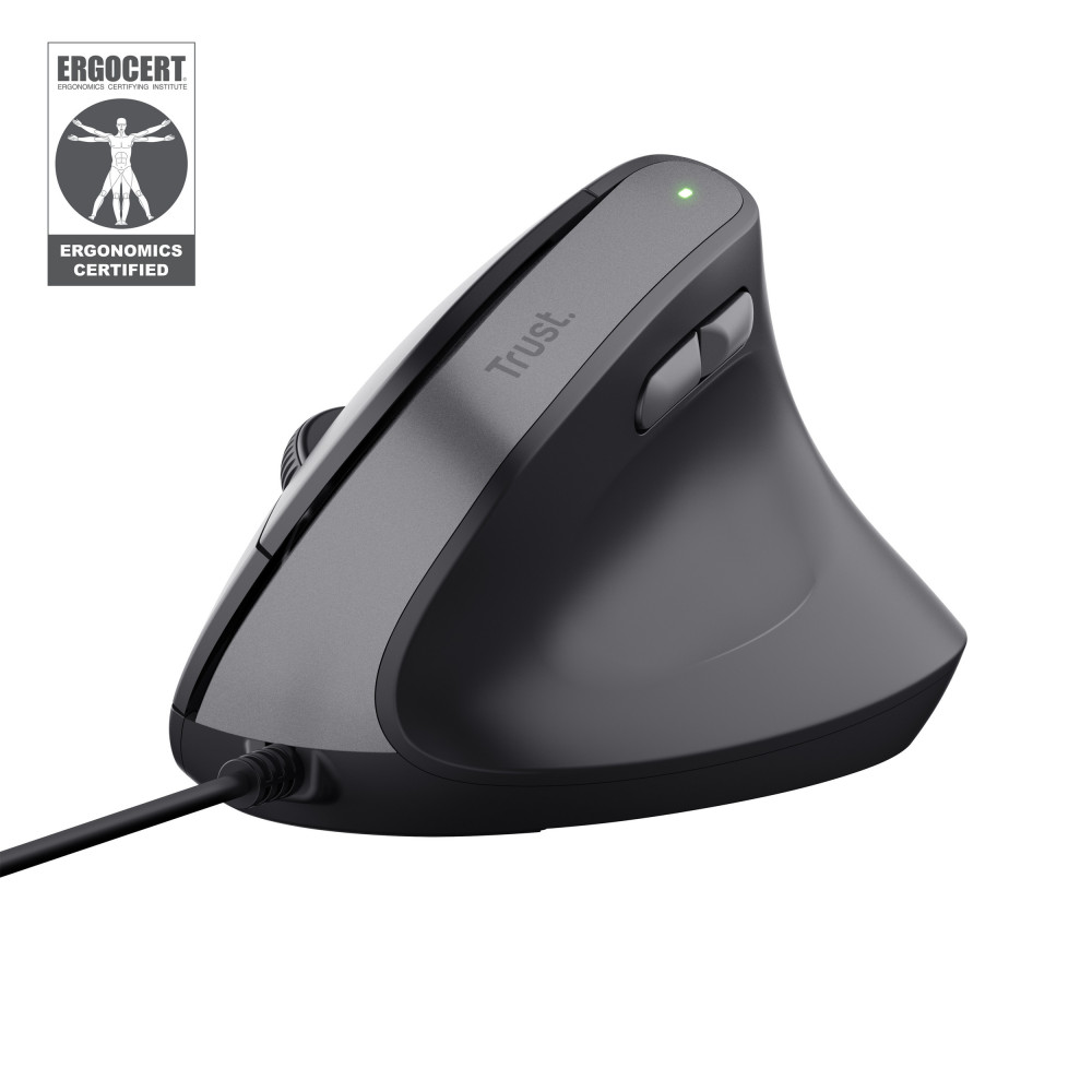 RATON TRUST BAYO II 25144 ERGONOMICO 2400DPI USB NEGRO