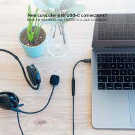 CABLE ADAPTADOR DE USB-C A JACK 3.5 NEGRO NANOCABLE 10.24.1205