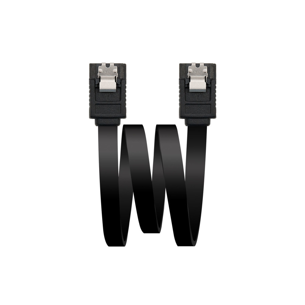 CABLE SATA III DATOS 6G ANCLAJES NEGRO 0.5 M NANOCABLE 10.18.1001-BK