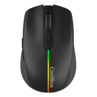 RATON COOLBOX INALAMBRICO GAMING W01 RECARGABLE RGB TIPO-C USB NEGRO