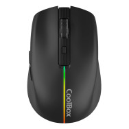 RATON COOLBOX INALAMBRICO GAMING W01 RECARGABLE RGB TIPO-C USB NEGRO