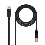 CABLE USB 2.0 IMPRESORA TIPO AM-BM NEGRO 3.0 M NANOCABLE 10.01.0104-BK