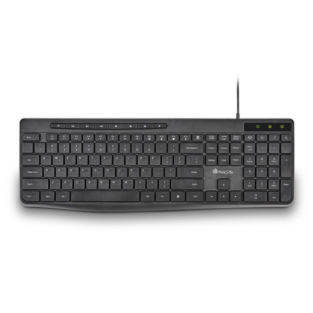 TECLADO NGS SPECTRA USB ULTRASLIM SILENCIOSO MULTIMEDIA NEGRO