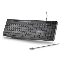 TECLADO NGS SPECTRA USB ULTRASLIM SILENCIOSO MULTIMEDIA NEGRO