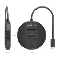 DOCKING DOBLE BAHIA M.2 NVMe A USB 3.2 GEN2x2 CLONE NEGRO AISENS ASDS-2M2N05-BK