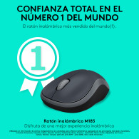 RATON OPTICO LOGITECH M185 WIRELESS NEGRO