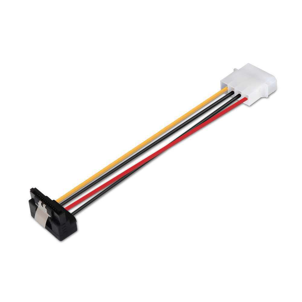 CABLE SATA ALIM ACODADO ANCLAJES MOLEX 4PIN M-SATAH 16CM AISENS A131-0163