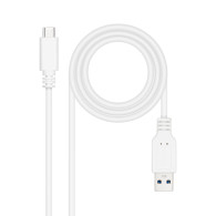 CABLE USB 3.1 GEN2 10GBPS 3A USB-C M-A M BLAN 1.0M NANOCABLE 10.01.4001-W