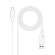 CABLE USB 3.1 GEN2 10GBPS 3A USB-C M-A M BLAN 1.0M NANOCABLE 10.01.4001-W