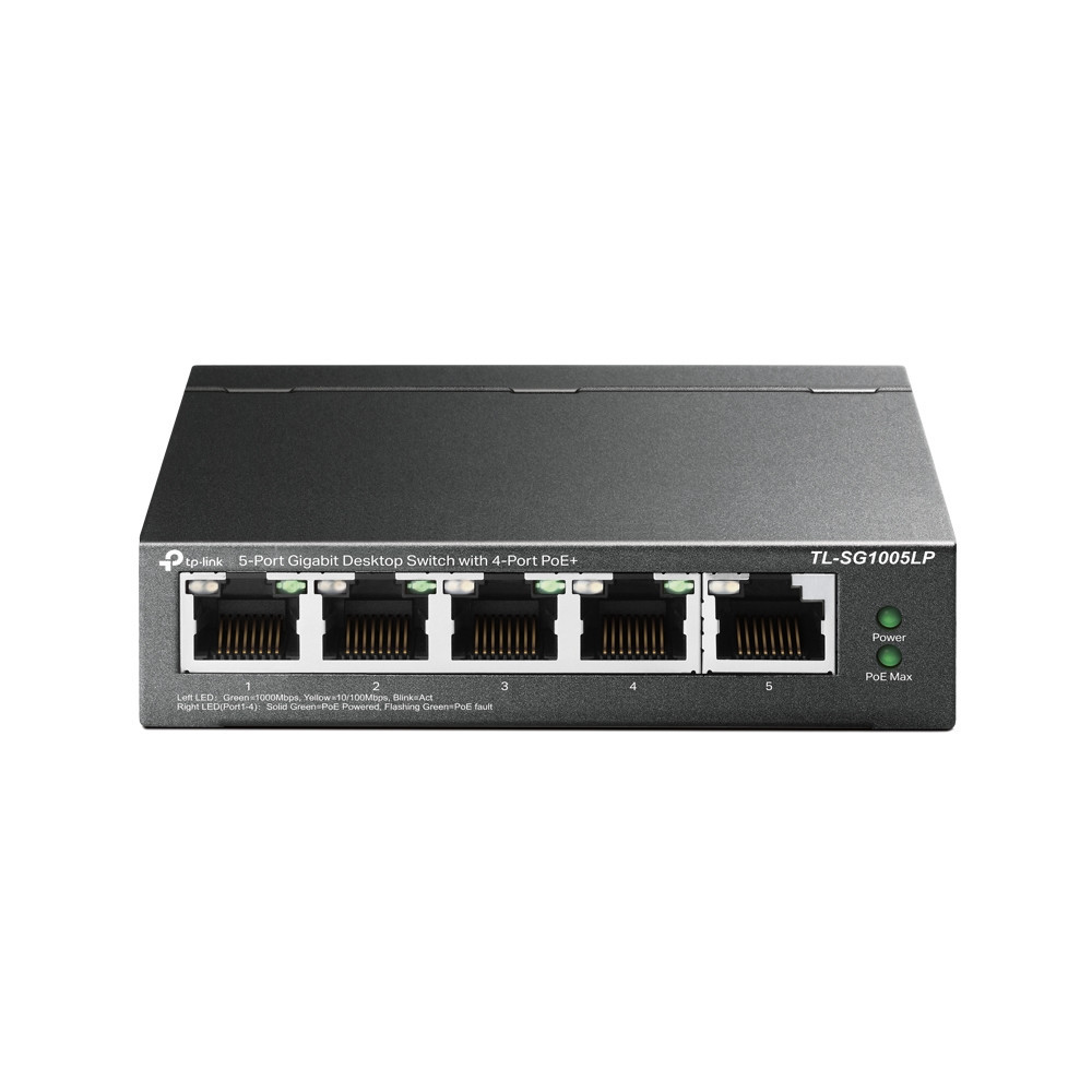 SWITCH TP-LINK 5P TL-SG1005LP 10 100 1000 4 PUERTOS POE METAL