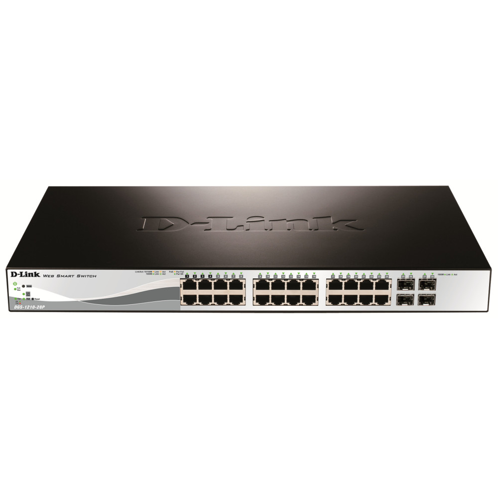 SWITCH D-LINK 24P DGS-1210-28P E 10 100 1000 24P PoE INCLUYE 4P SFP COMBO