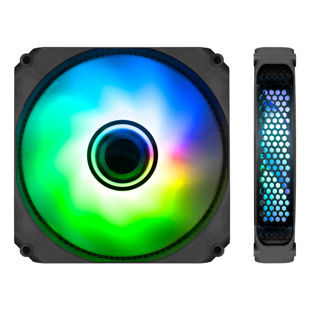 VENTILADOR CAJA ADICIONAL 12X12 ARGB COOLBOX INFINITY COO-VA-12AR02 NEGRO