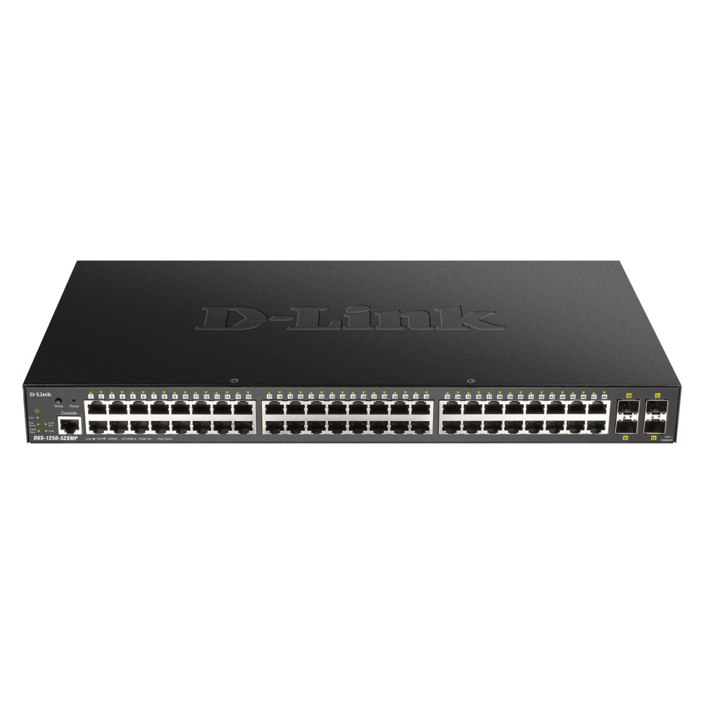 SWITCH D-LINK 52P DGS-1250-52XMP E 48P 10 100 1000 + 4X10 GIGABIT SFP+