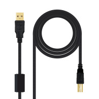 CABLE USB 2.0 IMPRESORA HQ FERRITA TIPO AM-BM NEGRO 3.0 M NANOCABLE 10.01.1203
