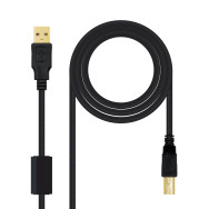 CABLE USB 2.0 IMPRESORA HQ FERRITA TIPO AM-BM NEGRO 3.0 M NANOCABLE 10.01.1203