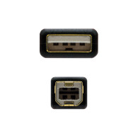 CABLE USB 2.0 IMPRESORA HQ FERRITA TIPO AM-BM NEGRO 3.0 M NANOCABLE 10.01.1203