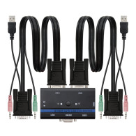 KVM SWITCH VGA USB 1U-2PC+CABLENANOCABLE 10.12.0001