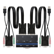 KVM SWITCH VGA USB 1U-2PC+CABLENANOCABLE 10.12.0001