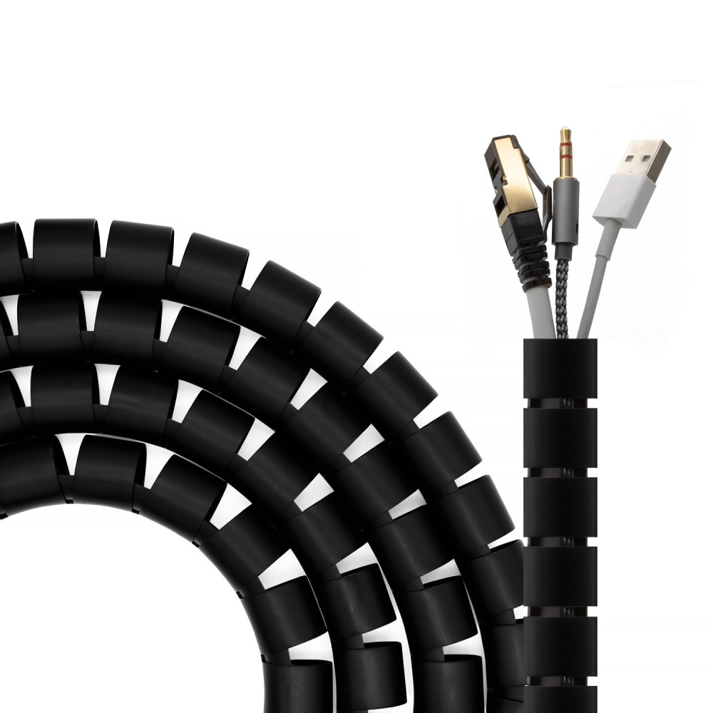 ORGANIZADOR DE CABLE EN ESPIRAL 25MM NEGRO 2.0M AISENS A151-0604