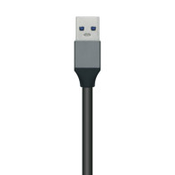 HUB USB 3.0 ALUMINIO TIPO AM-4xTIPO AH NEGRO 10CM AISENS A106-0507