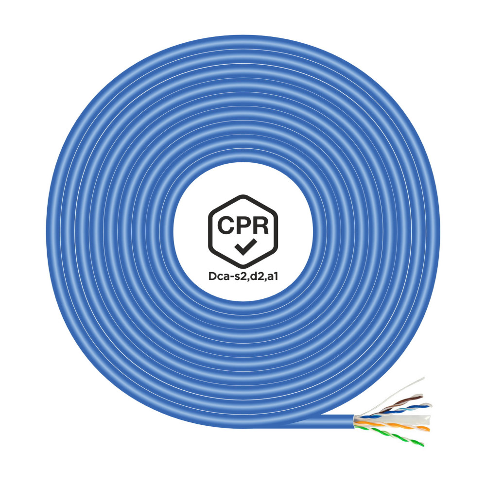 CABLE RED RJ45 LSZH CPR Dca CAT6 UTP AWG24 AZUL 100M AISENS A135-0662