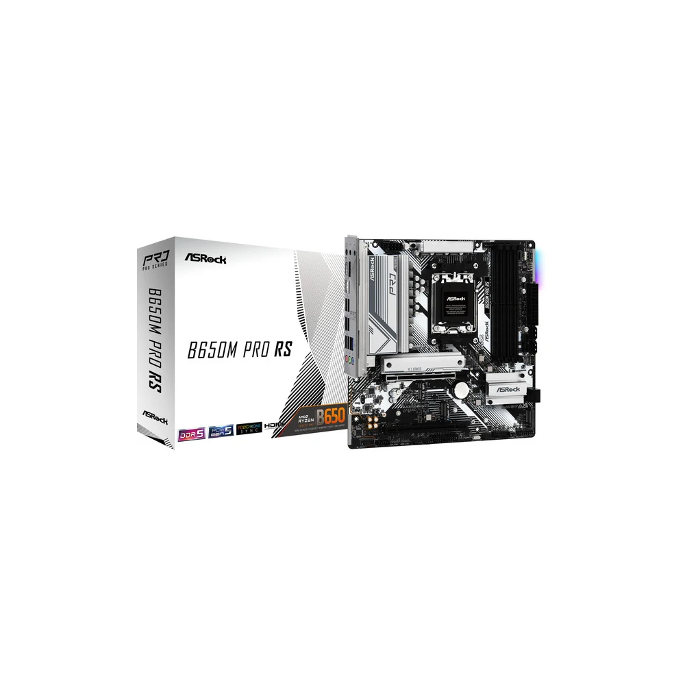 PB AMD SAM5 ASROCK B650M PRO RS 4DDR5 PCIE 4SATA3 USB3.2 M2 HDMI DP MATX