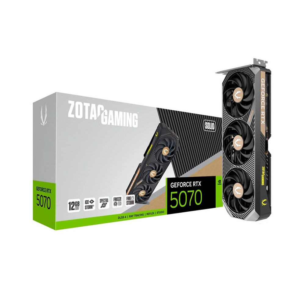 Tarjeta Gráfica Zotac Gaming GeForce RTX 5070 SOLID 12GB GDDR7 DLSS4