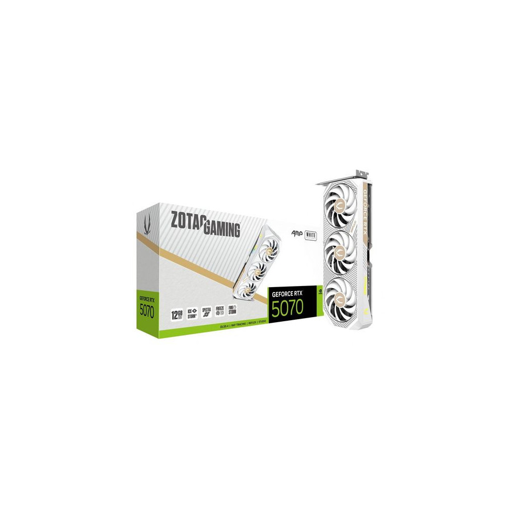 Tarjeta Gráfica Zotac Gaming GeForce RTX 5070 AMP White Edition 12GB GDDR7 DLSS4