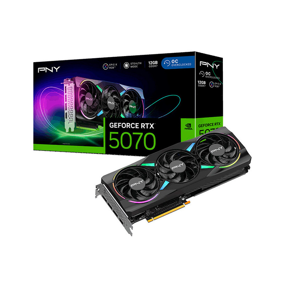 VGA PCI-EX NVIDIA PNY RTX5070 12G 0C ARGB GDDR7X PCIE HDMI 3DP 3VEN DLSS4