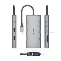 DOCK AISENS 10 EN USBC A HDMI DISPLAY RJ45 2USBA 3USBC SD MICROSD ASUC-10P050-GR