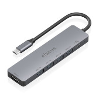 DOCK AISENS 6 EN 1 USBC A HDMI 4USBA 1USBCPD 100W GRIS 15CM ASUC-6P047-GR