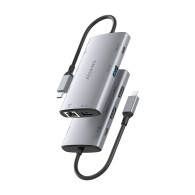 DOCK AISENS 7 EN 1 USBC A 2HDMI RJ45 2USBA USB-C PD 100W GRIS 20CM ASUC-7P049-GR