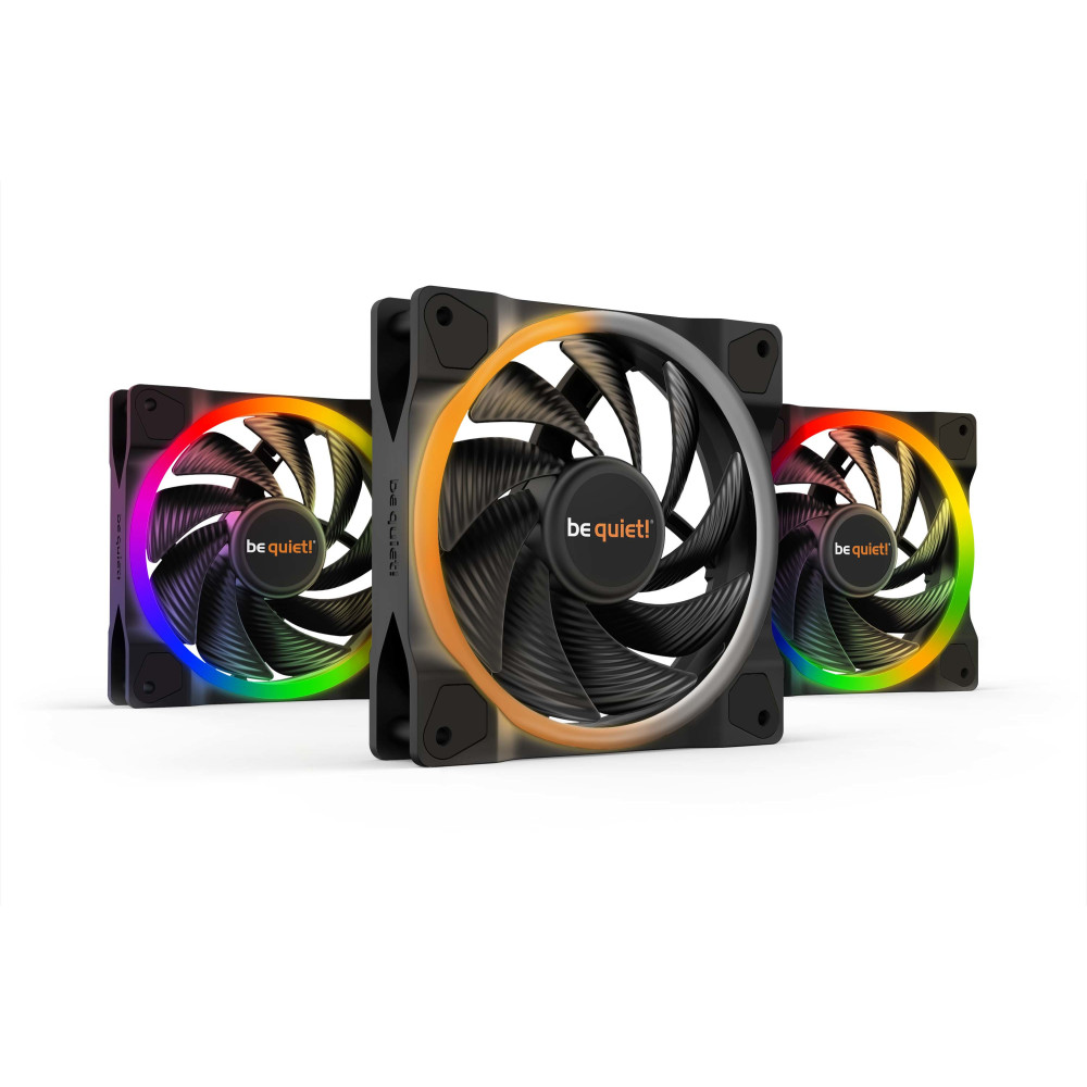 VENTILADOR CAJA ADICIONAL 12X12 BE QUIET LIGHTWINGS 120HS ARGB BLACK TRIPLE PACK