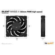 VENTILADOR CAJA ADICIONAL 12X12 BE QUIET SILENT WINGS 4 120 HIGH-SPEED BLACK