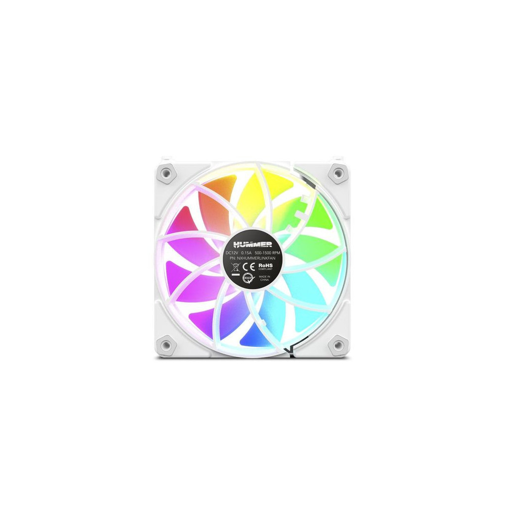 VENTILADOR 12X12 12CM NOX EASY LINK ARGB BLANCO