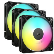 VENTILADOR CAJA ADICIONAL 12X12 CORSAIR RS120 ARGB BLACK TRIPLE PACK
