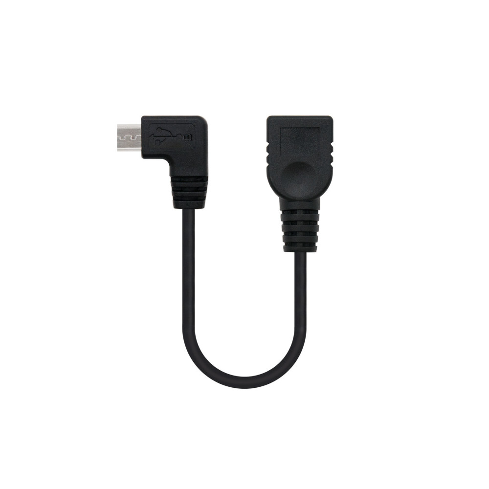 CABLE USB 2.0 OTG ACODADO TIPO MICRO BM-AH NEGRO 15 CM NANOCABLE 10.01.3600