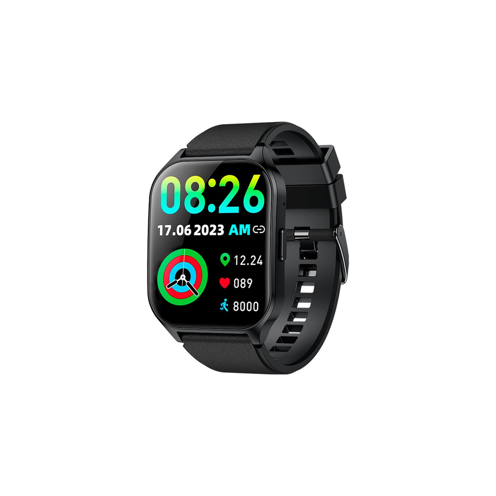 Smartwatch COOL Pantalla Amoled Curved Silicona Negro (Llamadas, Salud, Deporte)