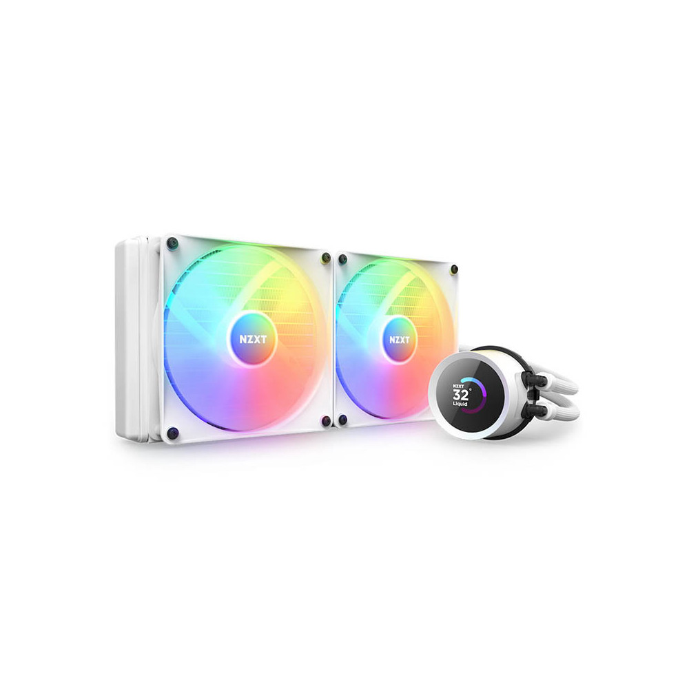 REFRIGERADOR LIQUIDO CPU NZXT KRAKEN 280 RGB 2X140 BLANCO VENT RGB DISPLAY LCD