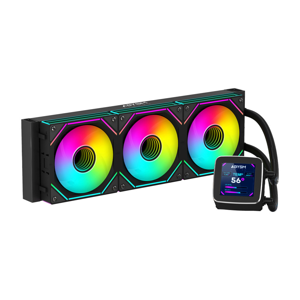 REFRIGERACION LIQUIDA CPU LIQUID COOLING OCEANIC LCD 2.8 360 BLACK ARGB ABYSM