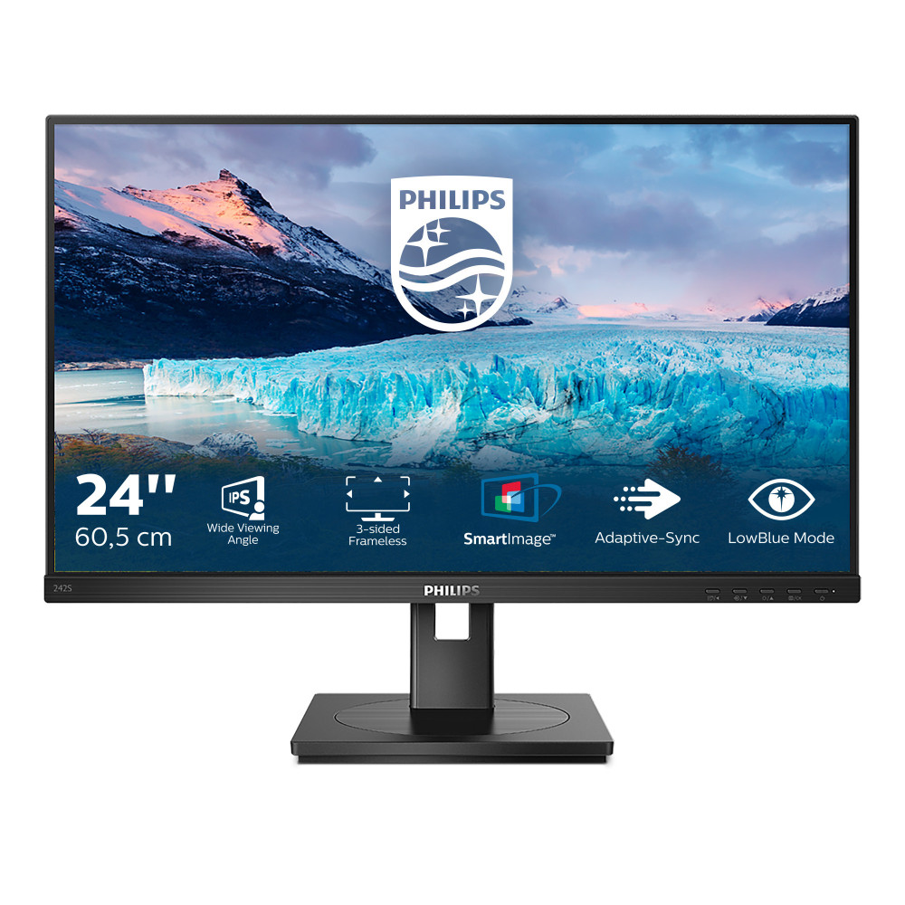 MONITOR 23.8 PHILIPS 242S1AE FHD 75Hz MM HDMI DP VGA NEGRO